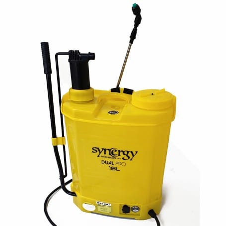 Sulfatadora Mochila manual y bateria Synergy incluye cargador y bateria Dual Pro 2 en 1 18l.