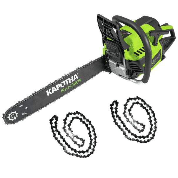 Motosierra Gasolina 58cc 3cv 50cm + 2 cadenas extras- Kapotha Ranger