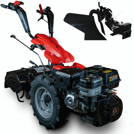 Motocultor Gasolina PowerGround Golliath PRO Raptor 420cc 13-15CV con Arranque Eléctrico + Arado Lateral – Profesional