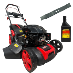 Cortacésped Gasolina Autopropulsado 3 en 1 196cc 51cm - PowerGround Master Cut Black Edition + Cuchilla extra +1Lt Aceite 4T