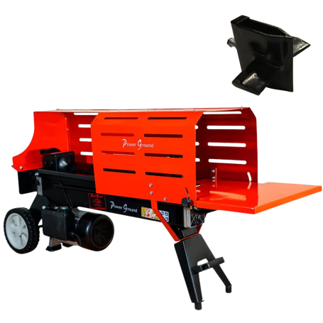 Astilladora Eléctrica 7T Horizontal 52cm de corte 2200W + Cuña Cruz - PowerGround