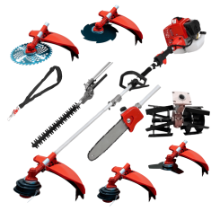 Desbrozadora 8 en 1 62cc 4cv PowerGround Blademaster Multifunción Pro. con Cuchillas Helicoidales