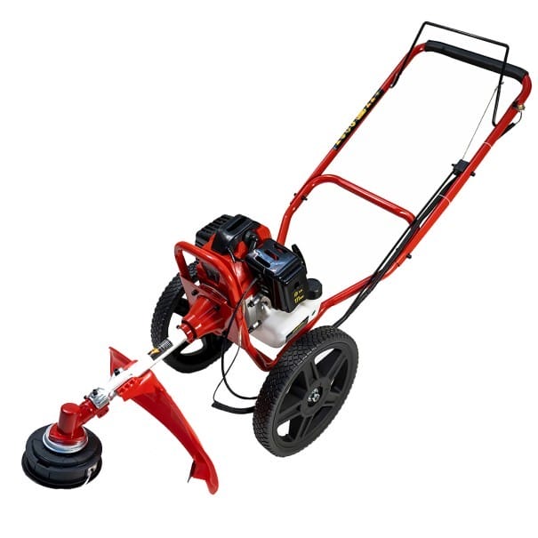 Desbrozadora de Ruedas PowerGround 3 en 1 Gasolina 62cc 4cv – Incluye Cabezal de Nylon, Disco 2 Puntas y Disco 3 Puntas