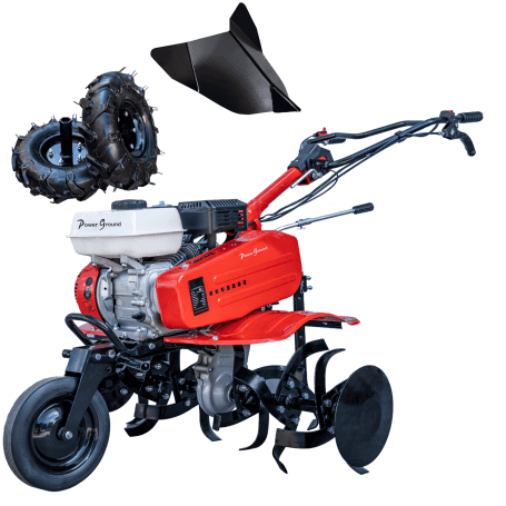 Motoazada gasolina OHV 208cc 7-7,5CV 90cm + Kit agrícola - Powerground 700 SC90III