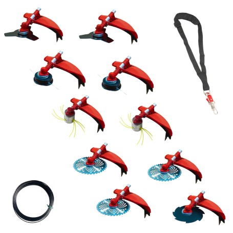 Desbrozadora Gasolina 10 en 1 62cc 4cv - PowerGroud BLADEMASTER incluye 20 metros de Hilo de Nylon de REGALO