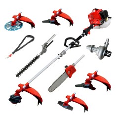 Desbrozadora 8 en 1 62cc 4cv PowerGround Blademaster Multifunción Profesional con Bomba de impulsar agua