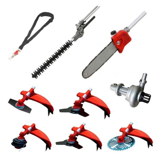 Desbrozadora 8 en 1 62cc 4cv PowerGround Blademaster Multifunción Profesional con Bomba de impulsar agua
