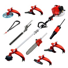 Desbrozadora 8 en 1 62cc 4cv PowerGround Blademaster Multifunción Profesional con Soplador