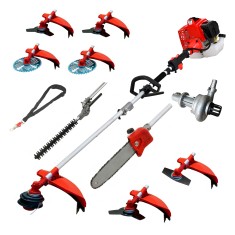 Desbrozadora 10 en 1 62cc 4cv PowerGround Blademaster Multifunción Prof. con Bomba de impulsar agua