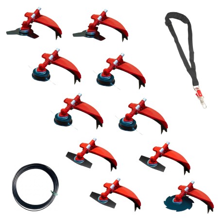 Desbrozadora Gasolina 10 en 1 62cc 4cv - PowerGroud BLADEMASTER incluye 20 metros de Hilo de Nylon de REGALO