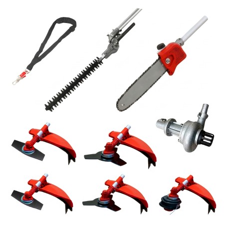 Desbrozadora 8 en 1 62cc 4cv PowerGround Blademaster Multifunción Profesional con Bomba de impulsar agua