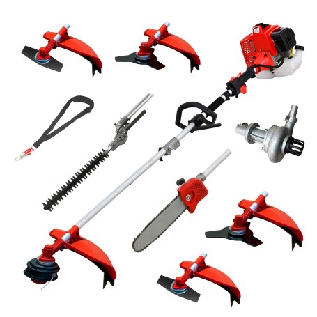 Desbrozadora 8 en 1 62cc 4cv PowerGround Blademaster Multifunción Profesional con Bomba de impulsar agua