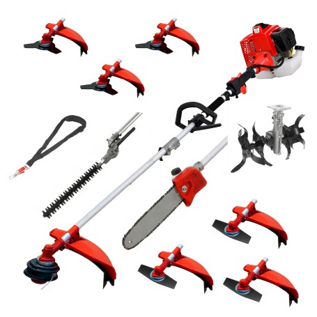 Desbrozadora 10 en 1  62cc 4cv PowerGround Blademaster  Multifunción Prof. con Motoazada