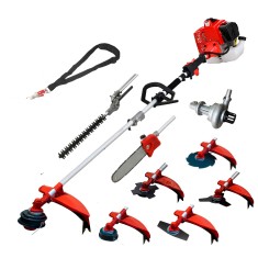 Desbrozadora 8 en 1 62cc 4cv PowerGround Blademaster Multifunción Profesional con Bomba de impulsar agua
