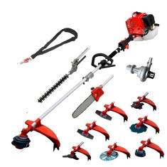 Desbrozadora 10 en 1 62cc 4cv PowerGround Blademaster Multifunción Prof. con Bomba de impulsar agua