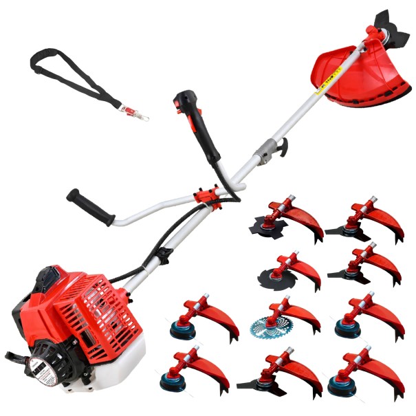 Desbrozadora Gasolina 10 en 1 62cc 4cv - PowerGroud BLADEMASTER incluye 20 metros de Hilo de Nylon de REGALO