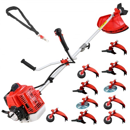 Desbrozadora Gasolina 10 en 1 62cc 4cv - PowerGroud BLADEMASTER incluye 20 metros de Hilo de Nylon de REGALO