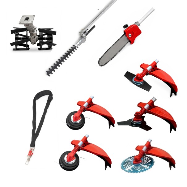 Desbrozadora 8 en 1 62cc 4cv PowerGround Blademaster Multifunción Pro. con Cuchillas Helicoidales