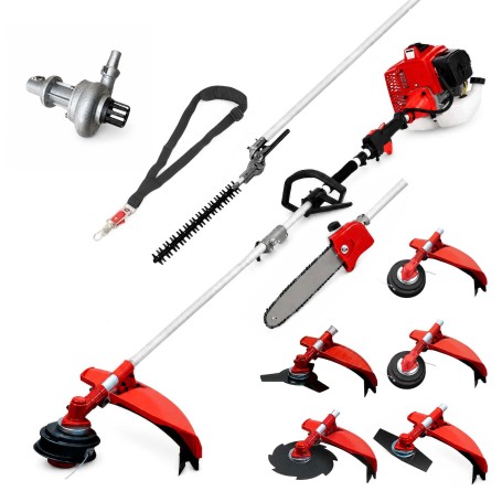 Desbrozadora 8 en 1 62cc 4cv PowerGround Blademaster Multifunción Profesional con Bomba de impulsar agua