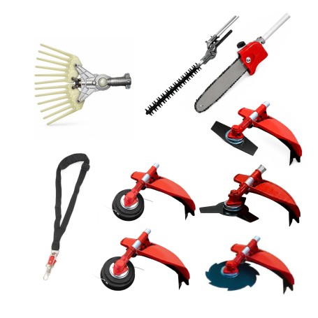 Desbrozadora 8 en 1 62cc 4cv PowerGround Blademaster Multifunción Profesional con Vareador