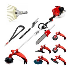 Desbrozadora 8 en 1 62cc 4cv PowerGround Blademaster Multifunción Profesional con Vareador