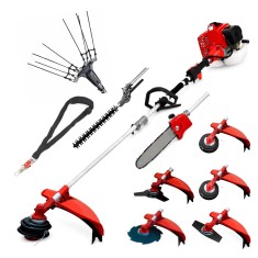 Desbrozadora 8 en 1 62cc 4cv PowerGround Blademaster Multifunción Profesional con Vareador