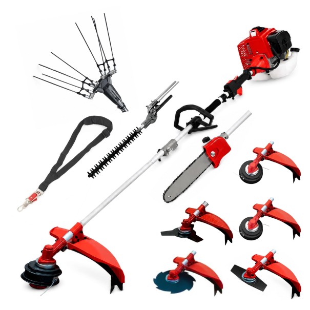 Desbrozadora 8 en 1 62cc 4cv PowerGround Blademaster Multifunción Profesional con Vareador