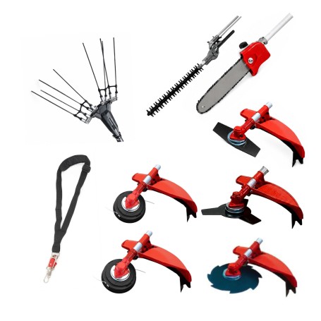 Desbrozadora 8 en 1 62cc 4cv PowerGround Blademaster Multifunción Profesional con Vareador