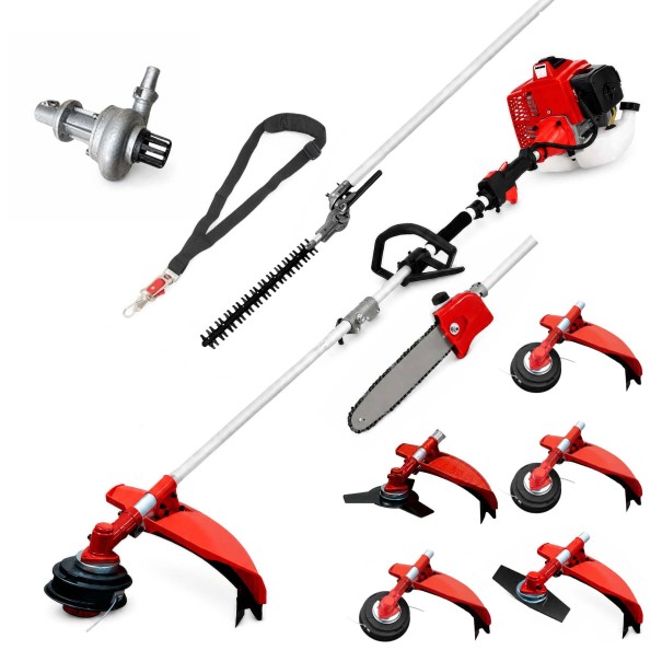 Desbrozadora 8 en 1 62cc 4cv PowerGround Blademaster Multifunción Profesional con Bomba de impulsar agua