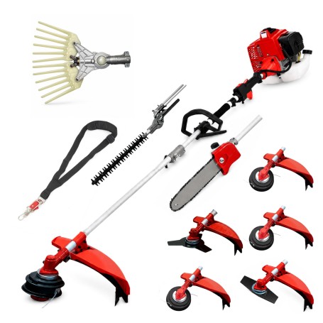 Desbrozadora 8 en 1 62cc 4cv PowerGround Blademaster Multifunción Profesional con Vareador