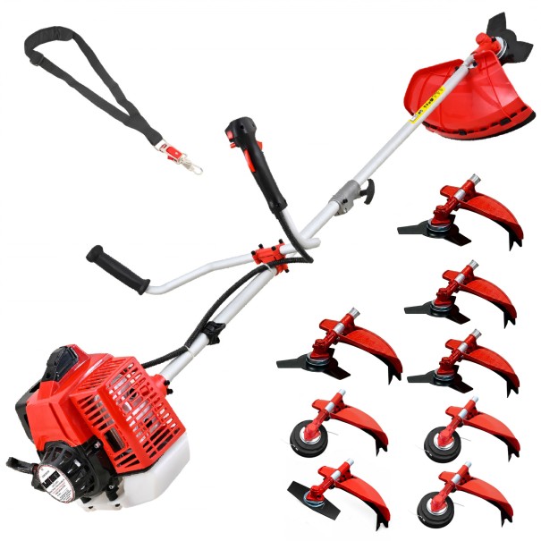 Desbrozadora Gasolina 8 en 1 62cc 4cv - PowerGround BLADEMASTER  incluye 20 metros de Hilo de Nylon de REGALO