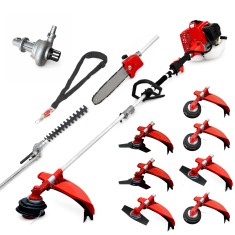 Desbrozadora 10 en 1 62cc 4cv PowerGround Blademaster Multifunción Prof. con Bomba de impulsar agua