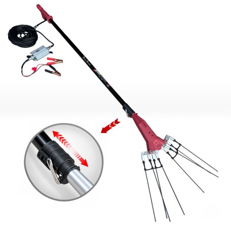 Vareador de aceitunas eléctrico 400W telescópico 3,3m. - POWERGROUND SHAKER 500PSHKERLUS con centralita de 12 a 34V